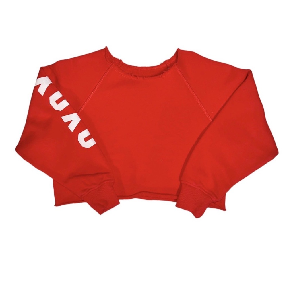 Katie J NYC Red Shane XO Off Shoulder Crop Pullover Tween girls size XL NWT